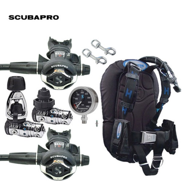 SCUBAPRO 자체수입상품 MK25evo/S620Ti 싱글 호흡기세트 + 헬시온 인피니티 싱글 시스템